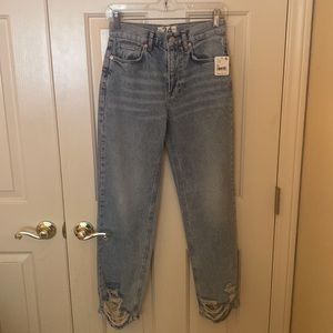 -Free People High Rise Distressed Leg Jeans Size 24